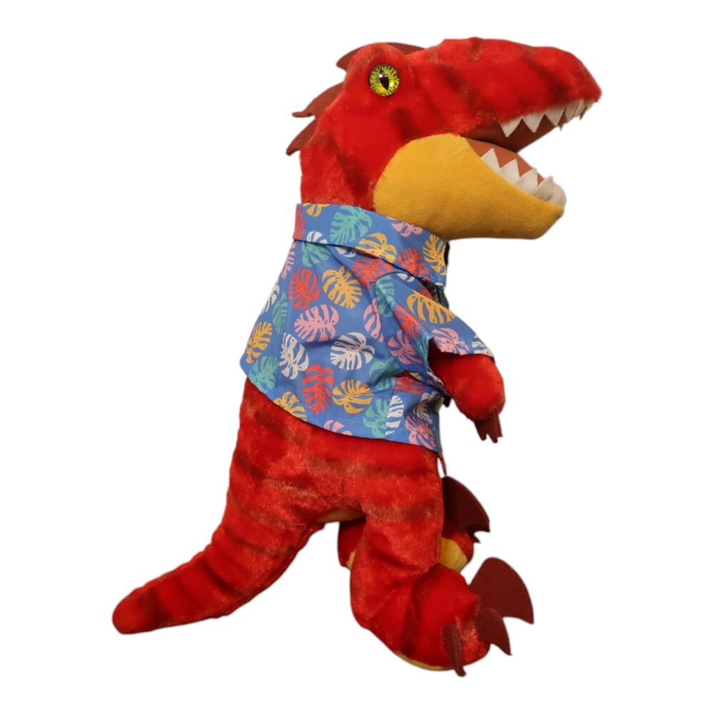 Build A Bear Red Dinosaur Plush 17" T-Rex Stuffed Animal w Shirt EUC